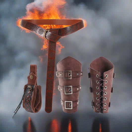 Leather Viking Warrior Accessory Set